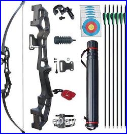 50 30/40lb Archery Takedown Bow 6Arrows Set Right Hand Kit Hunting Target