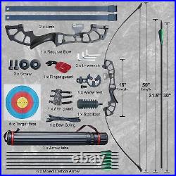 50 30/40lb Archery Takedown Bow 6Arrows Set Right Hand Kit Hunting Target