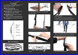 50LBArchery Takedown Recurve Bow&12x Arrow Set Target Practice Adult Right Hand