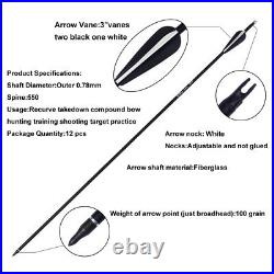 50LBArchery Takedown Recurve Bow&12x Arrow Set Target Practice Adult Right Hand