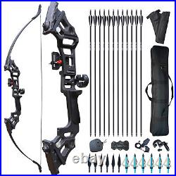 50LBS 51 Bow and Arrow Adult Takedown Recurve Archery Set Outdoor Hunting