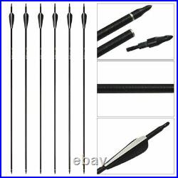 50LBS Recurve Bow Fiberglass Arrows Set Wooden Riser Archery Hunting Target#UK