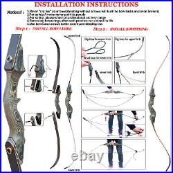 50LBS Recurve Bow Fiberglass Arrows Set Wooden Riser Archery Hunting Target#UK