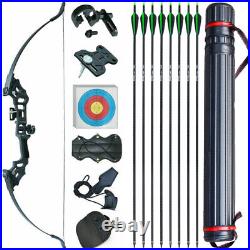 50lb 51 Archery Takedown Recurve Bow Kit 12x Arrows Targets Set Practice Adult