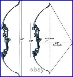 50lb Archery 51 Takedown Recurve Bow and Arrows Longbow Set Right Hand Adults