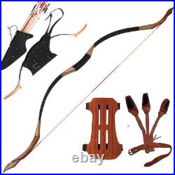 50lb Recurve Bow Set with arm guard arrow quiver bow case Traditional Horsebow