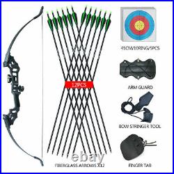 50lbs Hunting Takedown Recurve Bow Set Archery Fiberglass Arrows Shooting Target