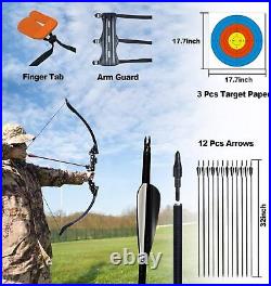 51 Archery Bow 12XArrows Set Recurve Adult Set Training Bow Takedown Beginner