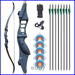 52 Archery Recurve Bow Set 50lb Right Hand Bow Hunting Outdoor Sport Mix Carbon