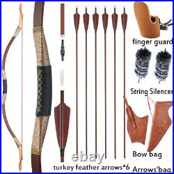 52in Archery Traditional Longbow Recurve Bow Mongolian Horsebow for Hunting