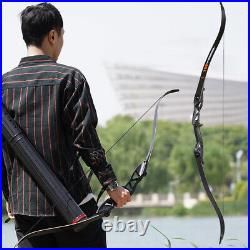 56 Archery Takedown Hunting Recurve Bow Right Hand & Arrows Quiver Set 30-50lb