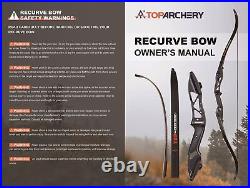 56 Archery Takedown Hunting Recurve Bow Right Hand & Arrows Quiver Set 30-50lb