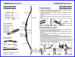 56 Archery Takedown Hunting Recurve Bow Right Hand & Arrows Quiver Set 30-50lb