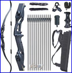 56 Takedown Recurve Bow and Arrows Set for Adults Right Hand Archery Kit Metal