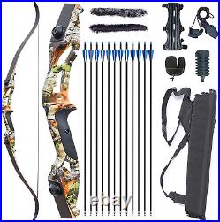 56 Takedown Recurve Bow and Arrows Set for Adults Right Hand Archery Kit Metal