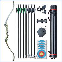 57in Archery Takedown Recurve Bow Set Hunting Target Outdoor Shoot Practice