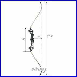 57in Archery Takedown Recurve Bow Set Hunting Target Outdoor Shoot Practice