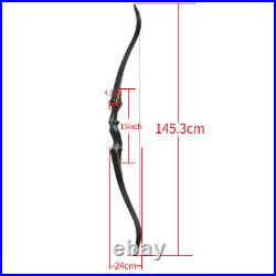 58'' 60'' Archery Recurve Bow Carbon Arrows 25-65lbs Bow Bag Metal Riser Hunting