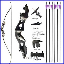 58'' Archery Recurve Bow Aluminum Bow Riser 20-55lbs Hunting Fishing Takedown