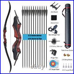 58 ILF Recurve Bow 15 Bow Riser 20-50lb Bow&Arrow Set Hunting Target Practice