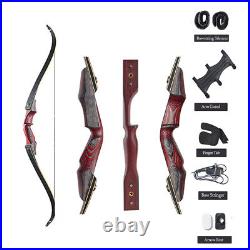 58 Takedown Recurve Bow Set 30-50lbs Wooden Riser Limb Archery Hunting Target