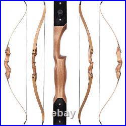 60 30-50lbs Takedown Recurve Bow Wooden Riser Archery Hunting Carbon Arrows