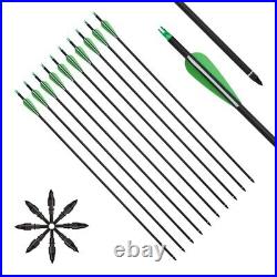 60 40/60lbs Folding Bow Longbow &12pc Carbon Arrows Set Outdoor Archery Hunting