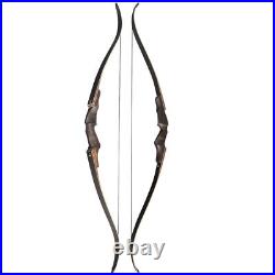 60 Archery Recurve Bow 20-60lbs Wooden Riser Takedown American Hunting Target