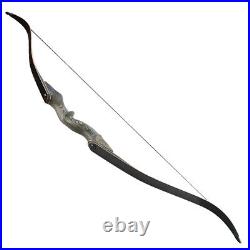 60'' Archery Recurve Bow Set Wooden Takedown 30-60lbs Hunting Shooting Target