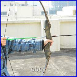 60'' Archery Recurve Bow Set Wooden Takedown 30-60lbs Hunting Shooting Target