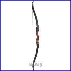 60 Archery Takedown Recurve Bow Wood Riser Hunting Target 30-50lbs Longbow