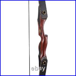 60 Archery Takedown Recurve Bow Wood Riser Hunting Target 30-50lbs Longbow