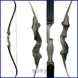 60 Archery Takedown Recurve Bow Wooden Riser & Carbon Arrow & Bag Hunting SET