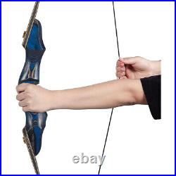 60 Archery Wooden Riser Takedown Recurve Bow and Arrow Set Adult Hunting&Target