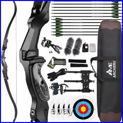 60 ILF Archery Recurve Bow Set 30-60lb 17'' Bow Riser Aluminum American Hunting