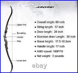 60 ILF Archery Recurve Bow Set 30-60lb 17'' Bow Riser Aluminum American Hunting