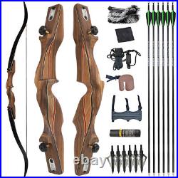 60 ILF Recurve Bow 17 Wood Riser Hunting Bow 30-60lbs Takedown Archery Target