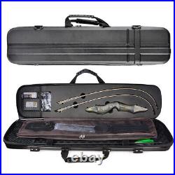 60 Recurve Bow Set Hard Case Carbon Arrows 25-60lbs Takedown Archery Hunting