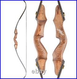 60'' Takedown Recurve Bow 20-60lbs Wooden Bow Riser Right Hand Archery Hunting