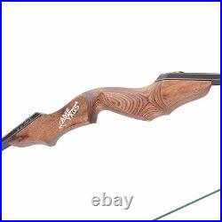 60'' Takedown Recurve Bow 20-60lbs Wooden Bow Riser Right Hand Archery Hunting