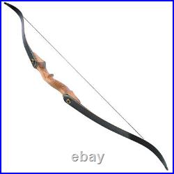 60'' Takedown Recurve Bow 20-60lbs Wooden Bow Riser Right Hand Archery Hunting