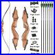 60-Takedown-Recurve-Bow-20-60lbs-Wooden-Riser-Carbon-Arrows-Archery-Hunting-01-nml