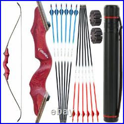 60'' Takedown Recurve Bow 45lbs Archery Bow and Arrow Set Longbow Hunting UK