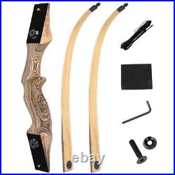 60 Takedown Recurve Bow Arrow Set Archery 20-60lb Limbs Bamboo Shooting Hunting