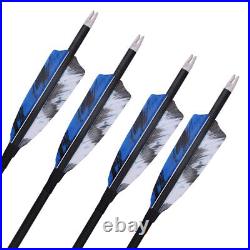 60 Takedown Recurvebow Wood Riser RH/LH 25-50lbs Natural Feather Arrows Archery