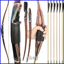 60 Traditional Bow Triangle Longbow Arrow Set 20-55lbs Takedown Archery Hunting