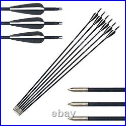 60LBS Recurve Bow 12xFiberglass Arrows Set Wooden Riser Archery Hunting Target