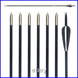 60LBS Recurve Bow 12xFiberglass Arrows Set Wooden Riser Archery Hunting Target