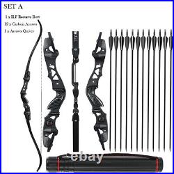 62 Archery ILF Recurve Bow 25-60lbs Competition Athletic Bow Alloy Riser Arrows