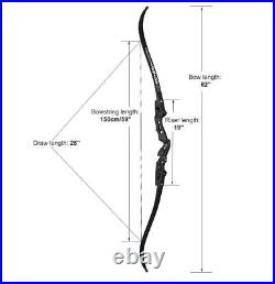 62 Archery ILF Recurve Bow 25-60lbs Competition Athletic Bow Alloy Riser Arrows